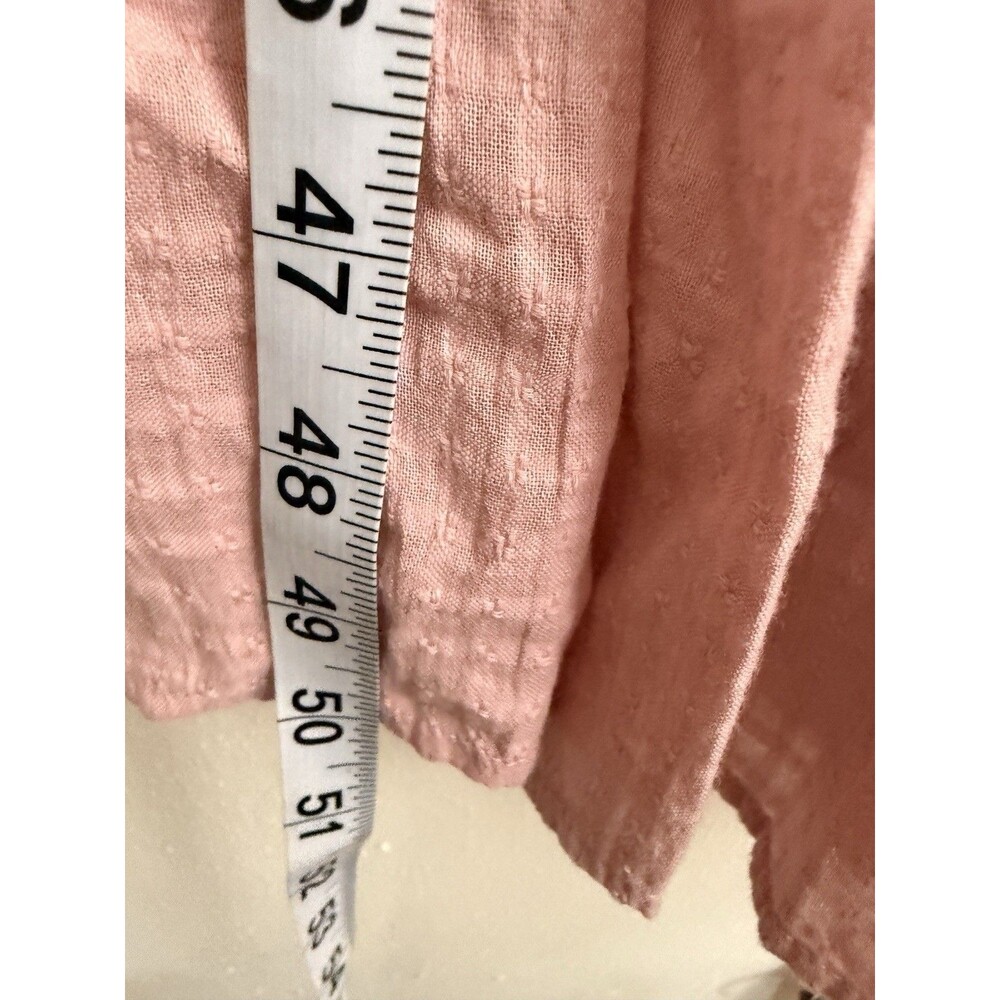 Free People Midi Dress Sz Medium Desert Dazed Pink Cotton Short Sleeve Smocked - Picture 7 of 9